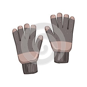 snow mittens gloves winter cartoon vector illustration