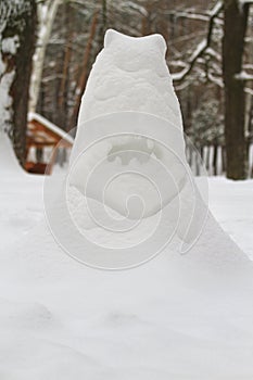 Snow monster in the oak forest