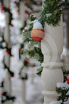 Snow on ornaments photo