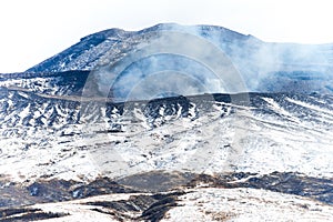 Snow in Mount Aso photo