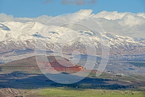 Snow on Mount Hermon, Golan Heights, Israel photo