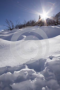 Snow and mountain