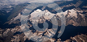 Snow mountain aerial