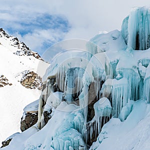 Snow mountain and blue sky