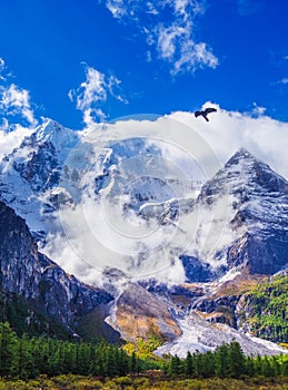 Snow mountain in china