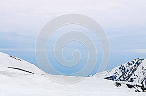 Snow mountain of Japan alps, Tateyama Kurobe Alpine at Murodo St