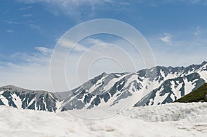 Snow mountain at japan alps tateyama kurobe alpine route