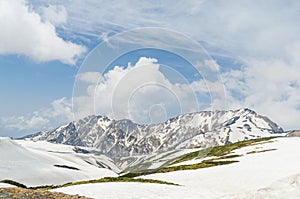 Snow mountain at japan alps tateyama kurobe alpine route