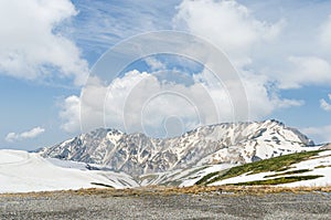 Snow mountain at japan alps tateyama kurobe alpine route