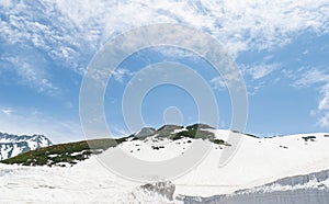 Snow mountain at japan alps tateyama kurobe alpine route