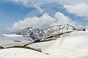 Snow mountain at japan alps tateyama kurobe alpine route