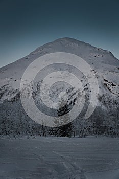 Snow mountain in Khibiny