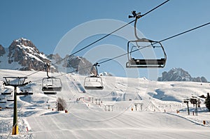 Snow mountain landscape (skilift, slope)