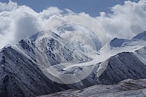 The snow Mountain in the pamirs photo