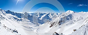Snow mountain panorama photo