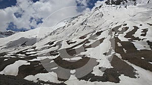 Snow mountain range in India