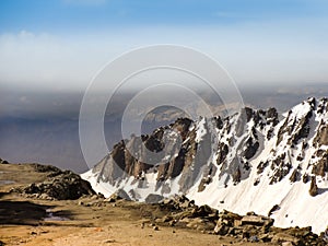 Snow mountain range in Ladakh