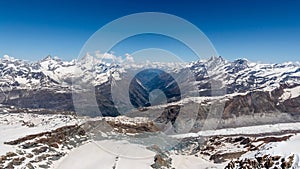 Snow Mountain Range Landscape at Alps Region, Zermatt, Switzerland