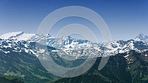 Snow Mountain Range Landscape at Alps, Switzerland