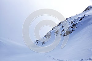 Snow Mountain Range Landscape in Austria photo