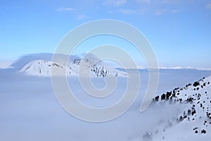 Snow Mountain Range Landscape in Austria photo