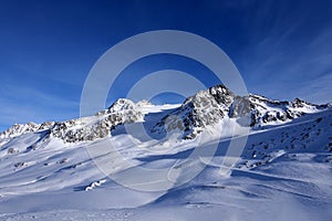Snow Mountain Range Landscape in Italy