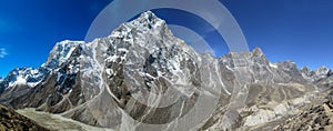Snow mountain range panorama in Himalayas