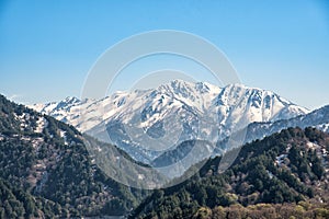 Snow mountain range at Tateyama Kurobe Alpine Route