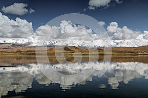 Snow mountain reflection