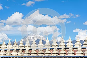 Snow Mountain and stupas