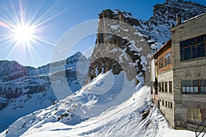 Snow mountain sunshine photo