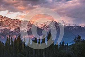 Snow Mountain View of Leh Ladakh District ,Norther part of India