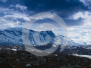 Snow mountainous landscape