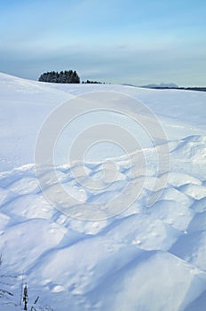 The snow on the mountains, Asiago plateau, Vicenza, Italy photo