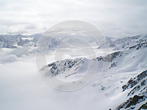 Snow mountains in austria soelden wintertime skiing landscape