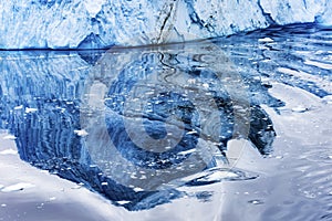 Snow Mountains Blue Glaciers Refection Dorian Bay Antarctica photo