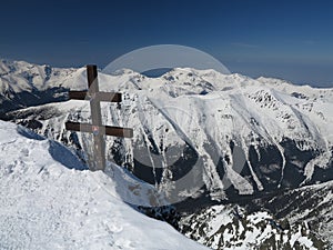 Sneh hory, extrémne lyžovanie (Vysoké Tatry, Slovensko)