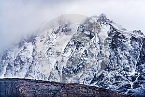 Snow Mountains Grey Glacier Torres del Paine National Park Chile