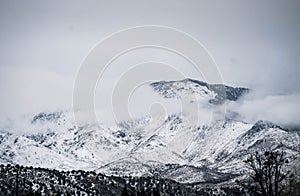 Snow mountains hidden behind the clouds