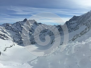 Snow Mountains In Jungfrau Switzerland