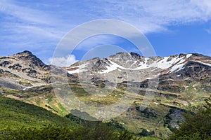 Snow mountains in Laguna Esmeralda trail