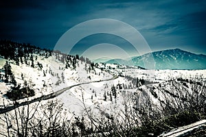 Snow  mountains landscape