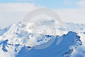 Snow mountains in Paradiski skiing region