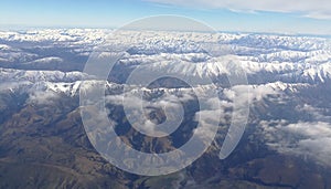 Snow Mountains,snapped on the flight