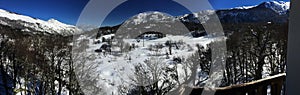 Snow mountains in a sunny day