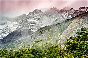 Snow Mountains Torres del Paine National Park Chile