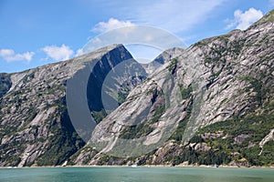 Snow on Mountaintops in Tracy Arm Fjord, Alaska