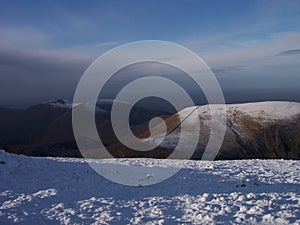 Snow on the Mourn mountains