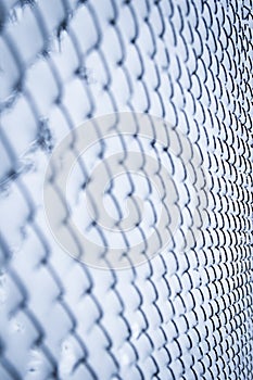 Snow net in winter on nature in the park background