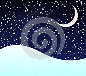 Snow at night crescent